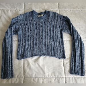 Derek Heart Textured Blue Women's Sweater